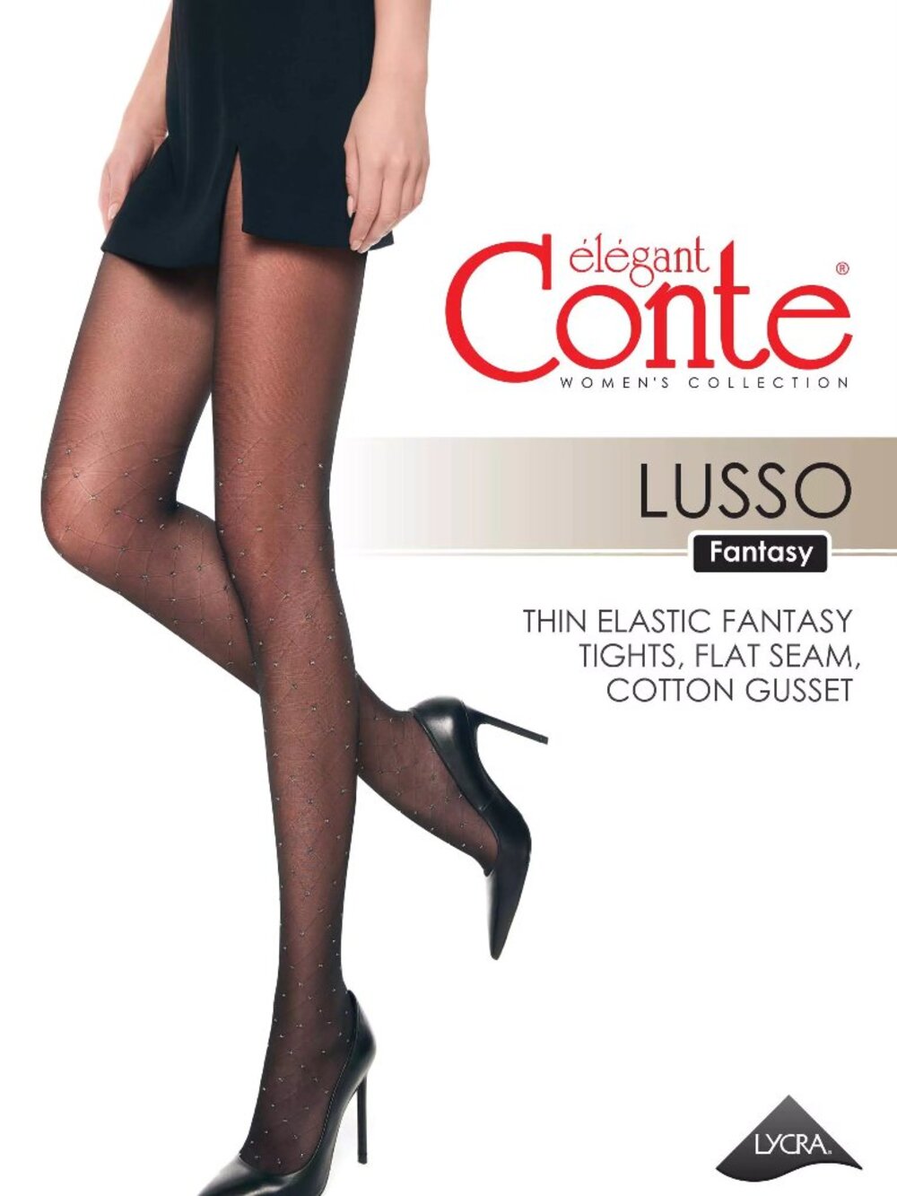 Conte Lusso 20 Den - Fantasy Women's Tights with diamond pattern & lurex dots